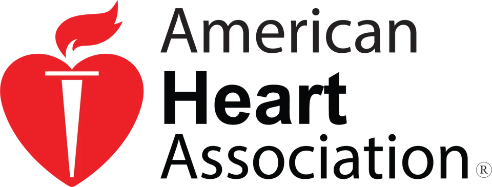 A logo of a heart that says The American Heart Association