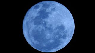 A full moon that's blue