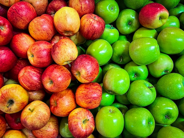 Apples that are a mix of red and green