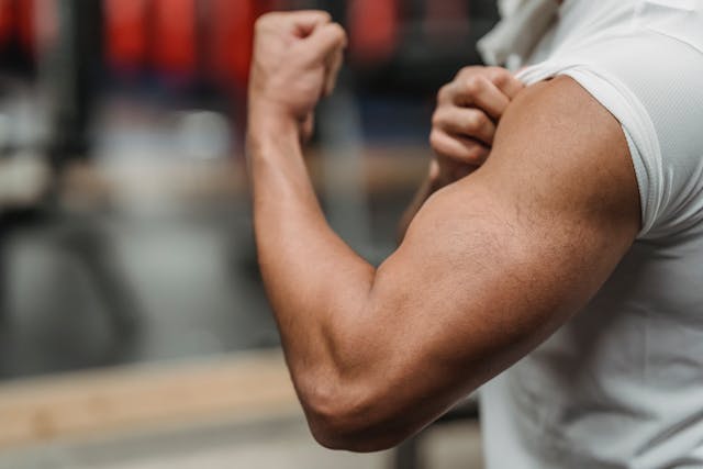 Someone Flexing their arm